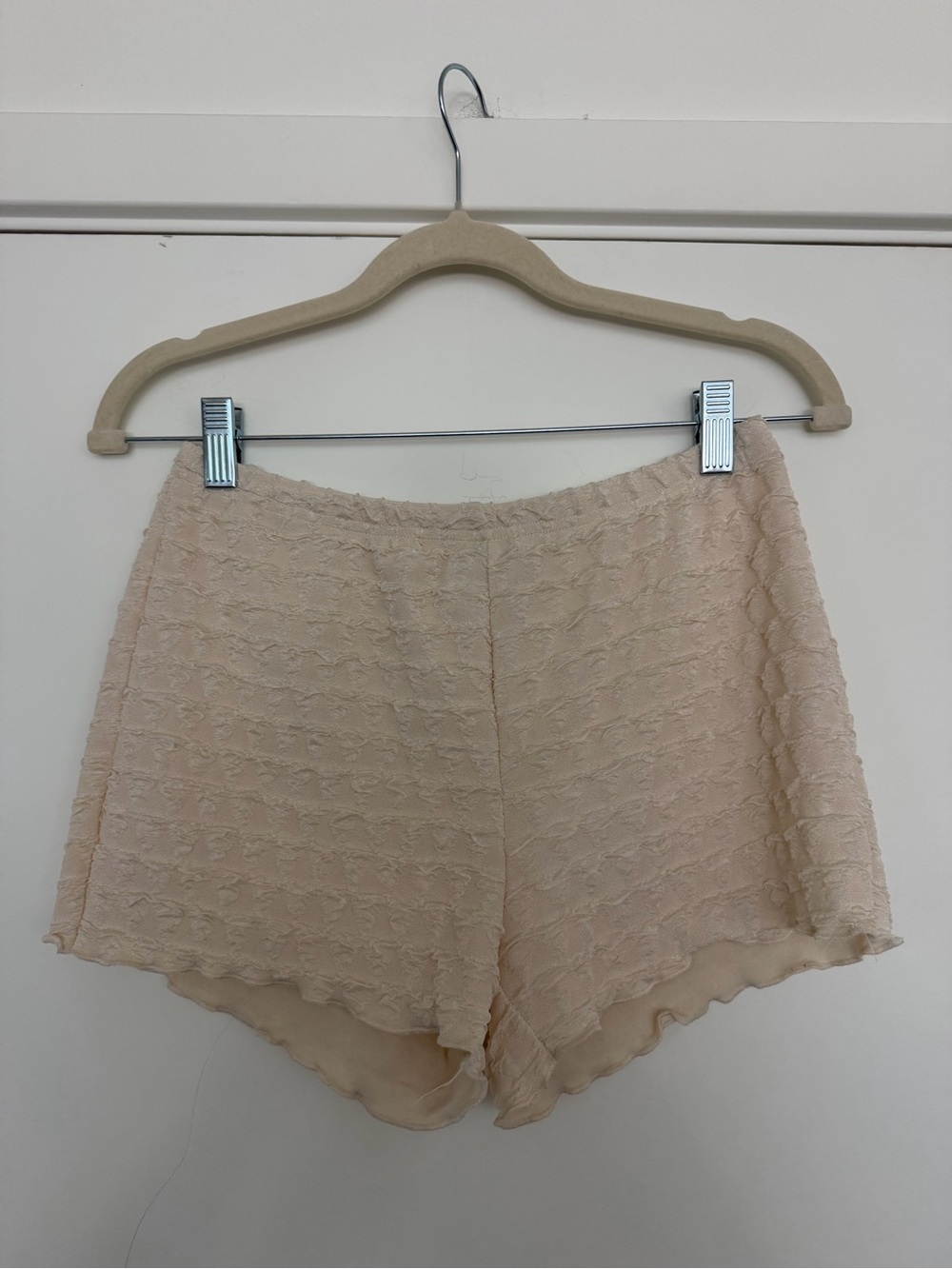 SHEIN Light Beige High Waist Textured Women’s Shorts